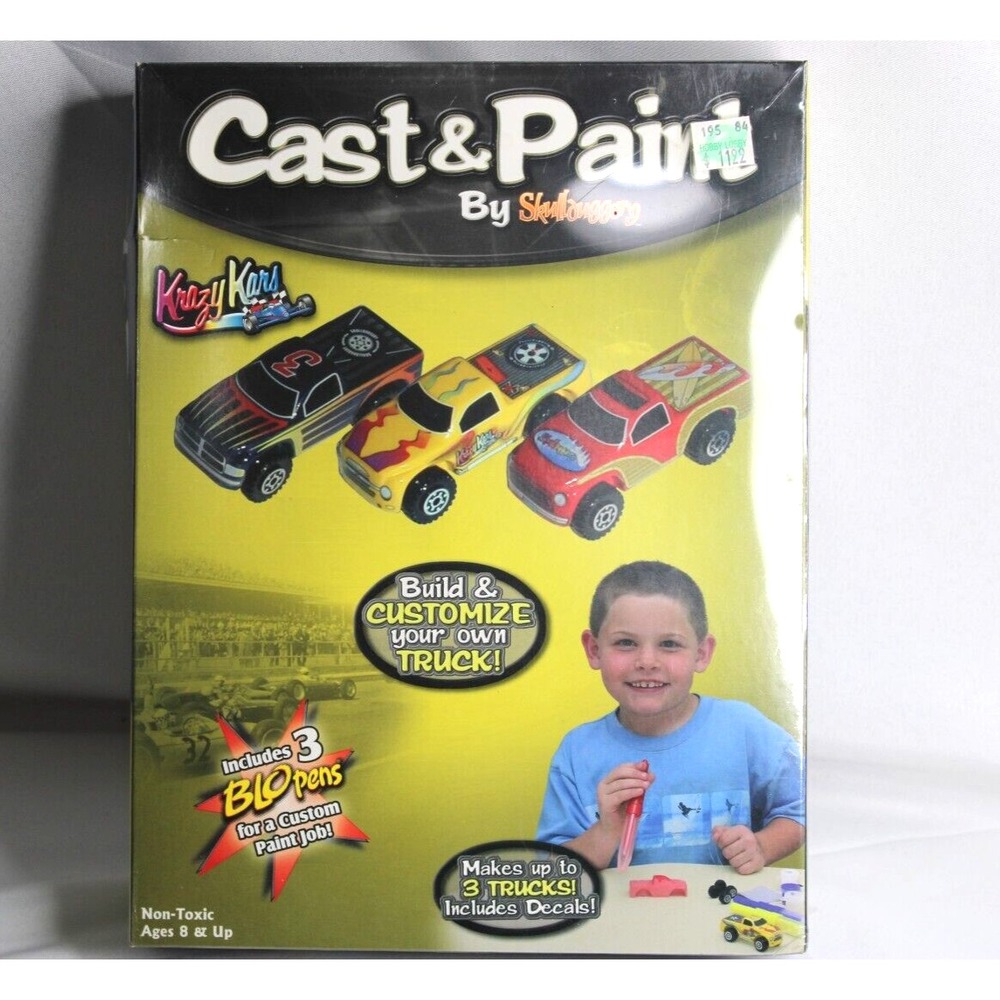 KRAZY KARS Truck Model Kit Cast & Paint 3-Trucks w/BLO Pens for Custom Paint2004